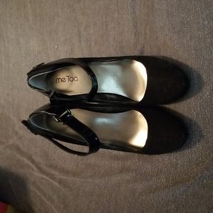 Brand new in box meToo Lizabeth black suede heels size 9 1/2